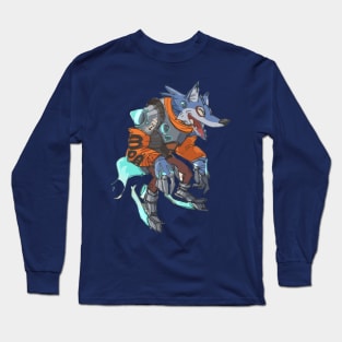 Fighting Mouse Illustration Long Sleeve T-Shirt